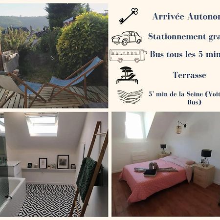 Le Nid Normand Avec Terrasse - Stationnement Facile Et Gratuit - 5 Min Seine Διαμέρισμα Deville-les-Rouen Εξωτερικό φωτογραφία